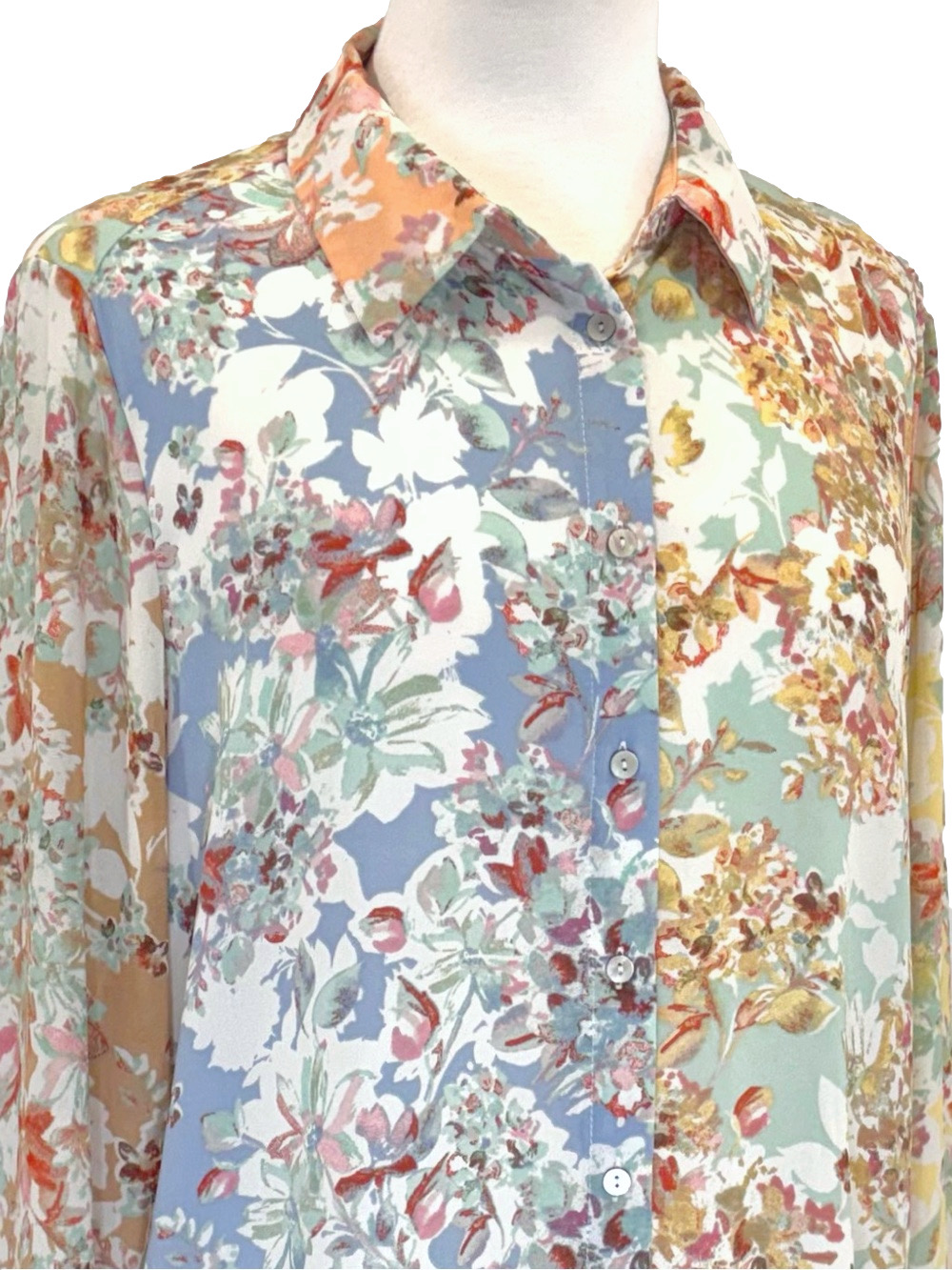 Rose + Olive pastel floral shirt